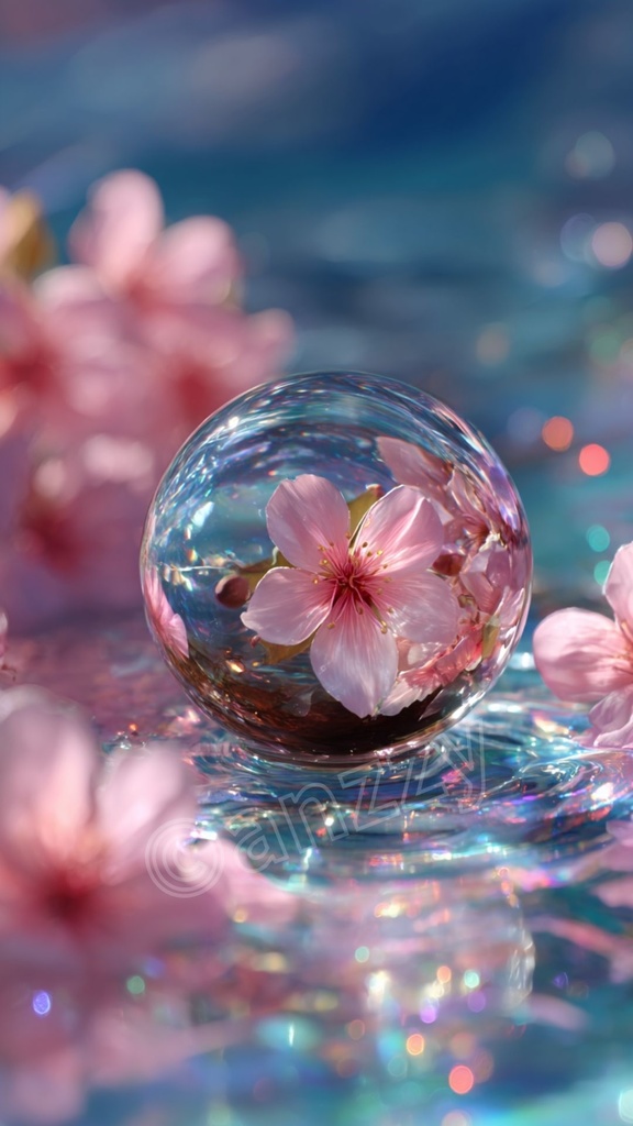 桜とクリスタルボール9 ループ背景動画