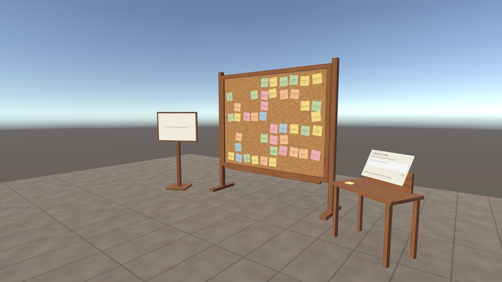 【VRChatワールドギミック】付箋コメントボード / Sticky Note Comment Board