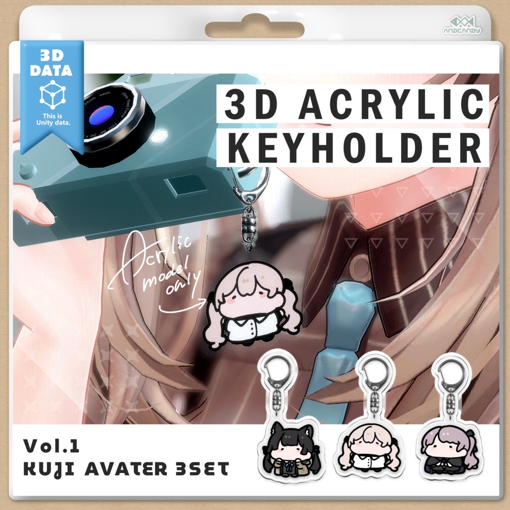 3D ACRYLIC KEYHOLDER「Vol.1 KUJI AVATER 3SET」