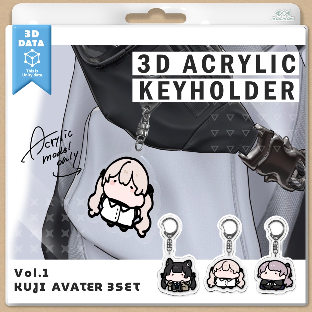 3D ACRYLIC KEYHOLDER「Vol.1 KUJI AVATER 3SET」
