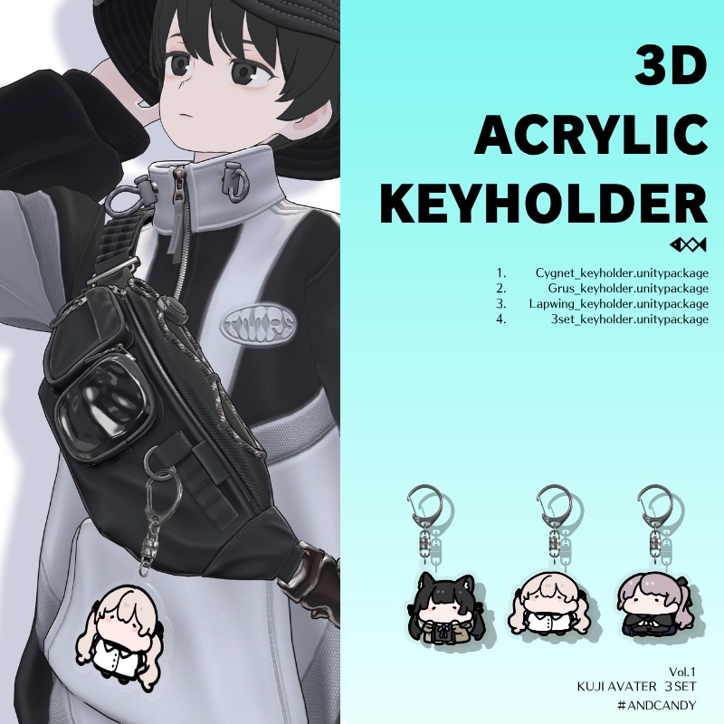 3D ACRYLIC KEYHOLDER「Vol.1 KUJI AVATER 3SET」