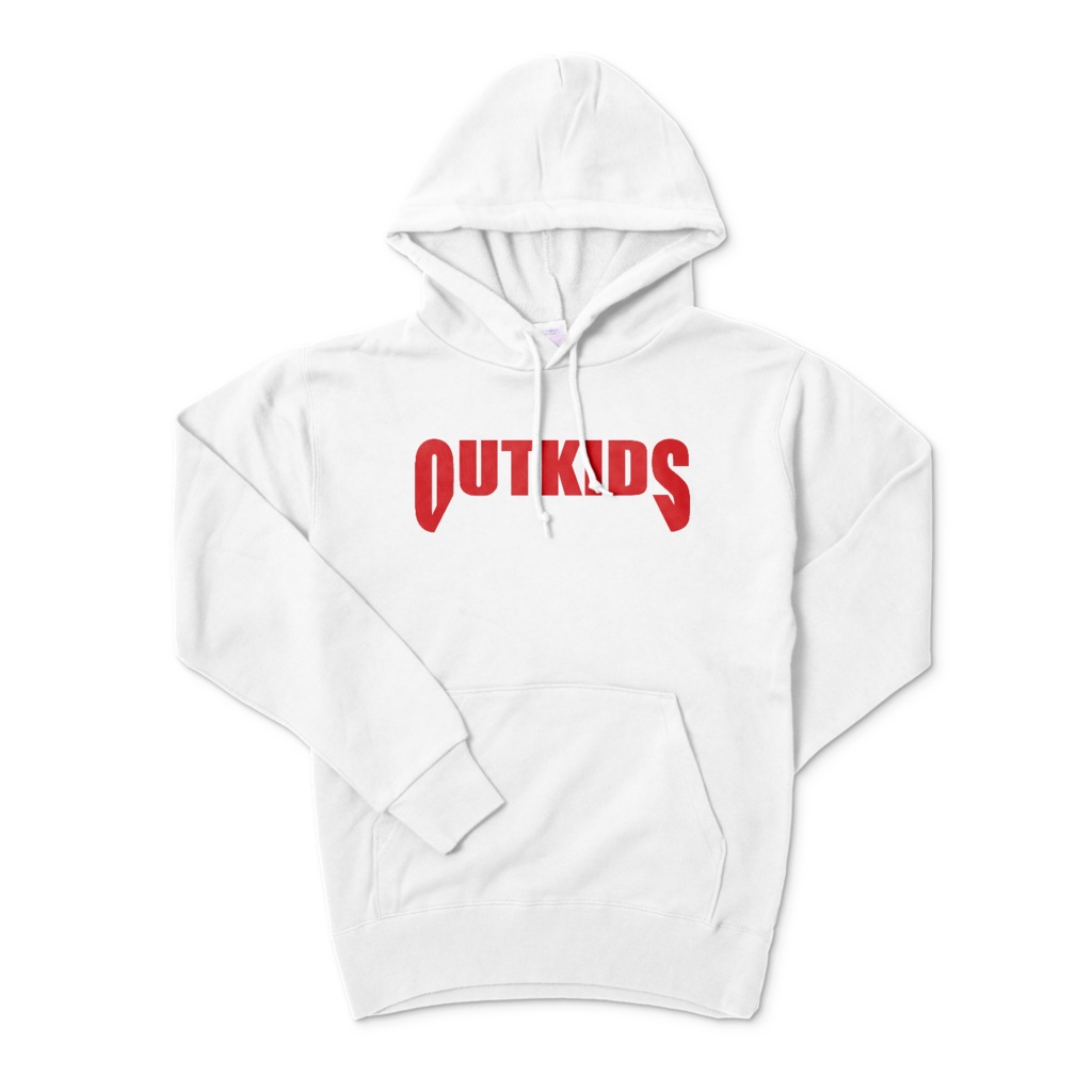 OUTKIDS文字ロゴプルオーバーパーカー