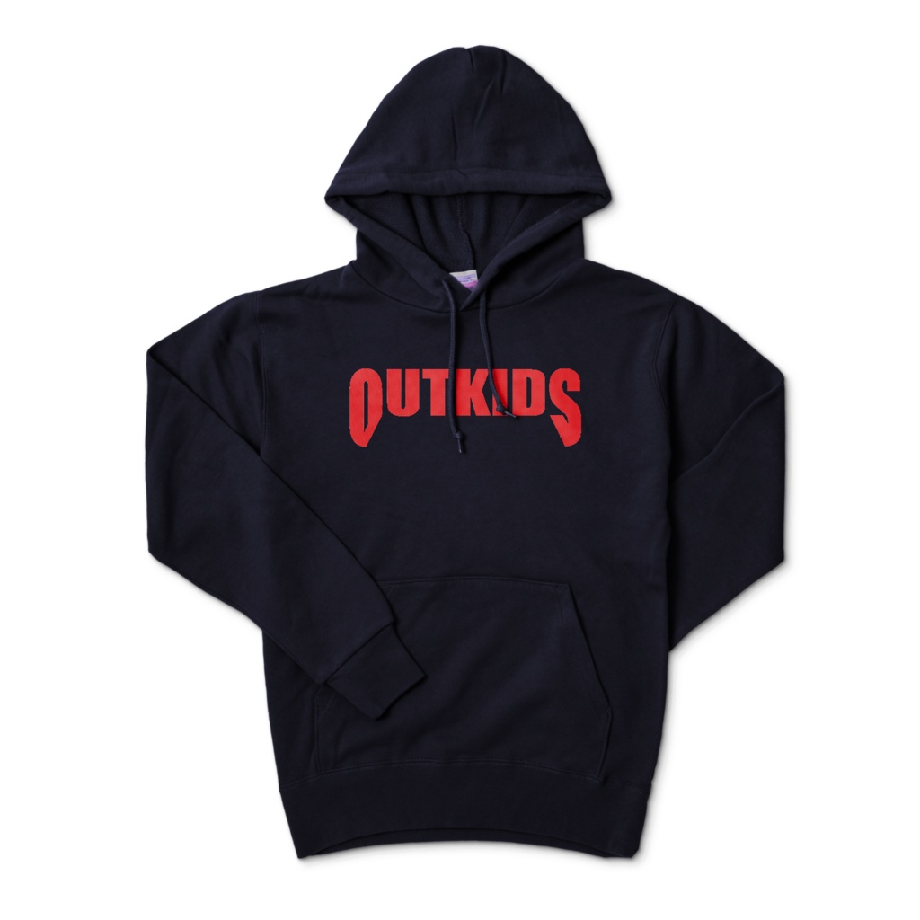 OUTKIDS文字ロゴプルオーバーパーカー