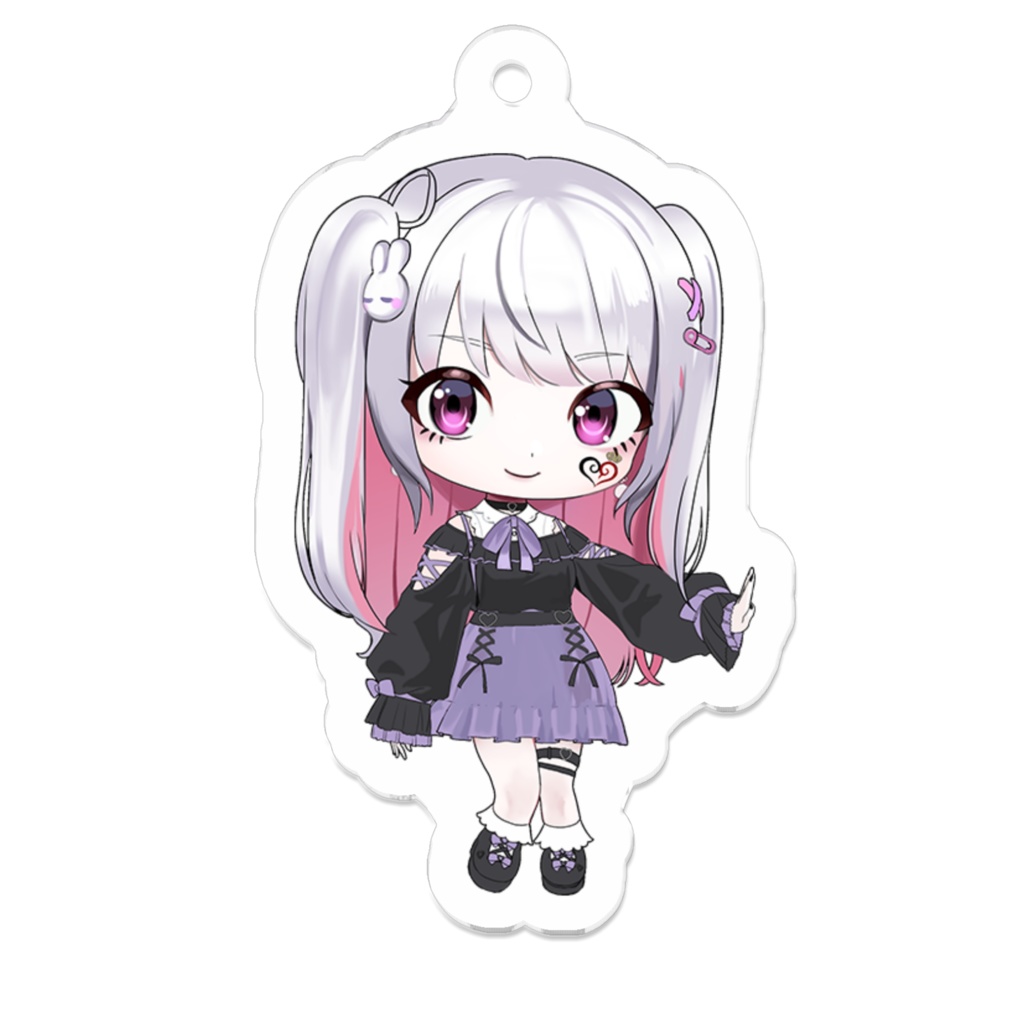 アクリルキーホルダー(白×ピンク)