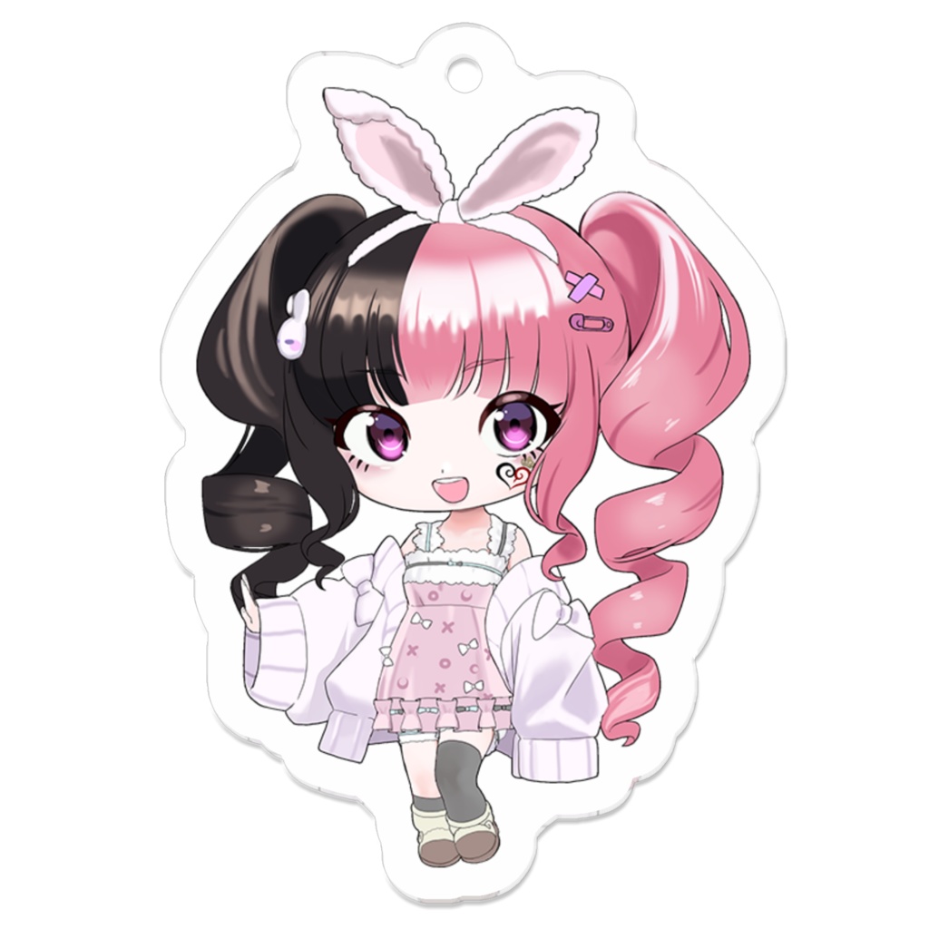アクリルキーホルダー(黒×ピンク)
