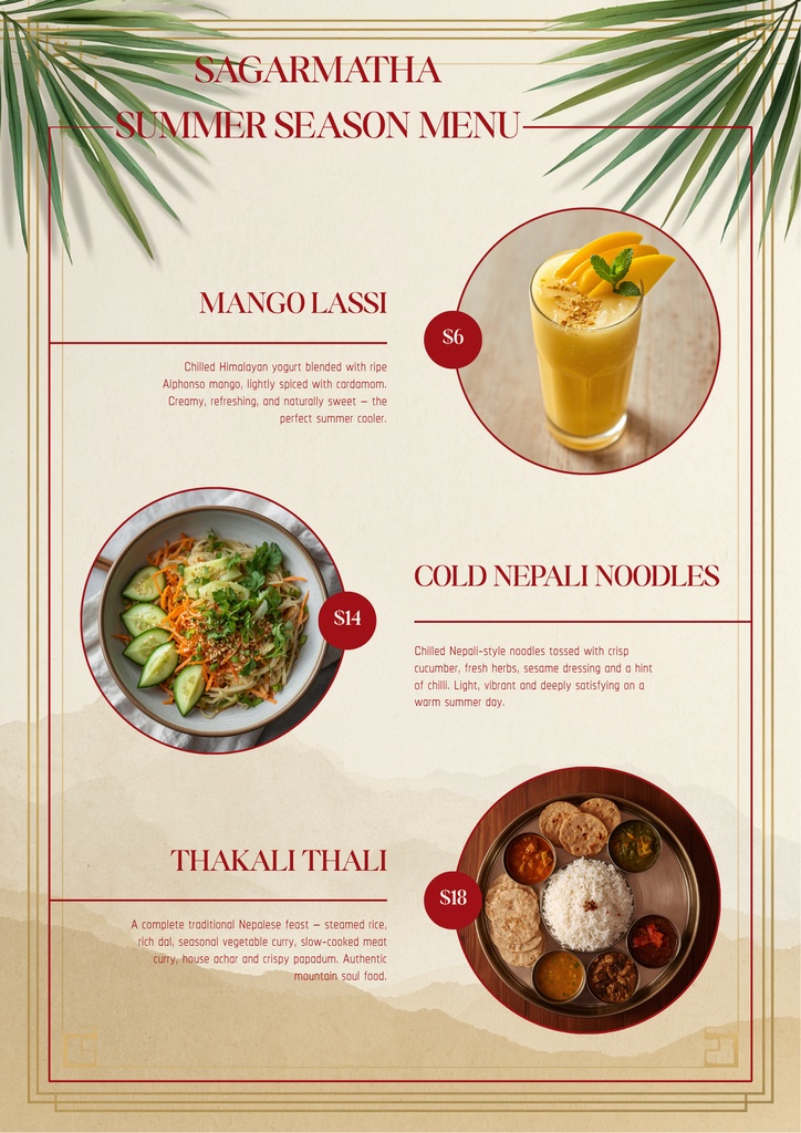 Summer Season Menu – Editable Canva Restaurant Poster Template