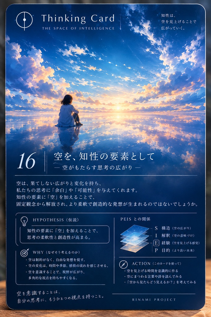 Thinking Card｜空を、知性の要素として ― 知性の空間 Prototype 01