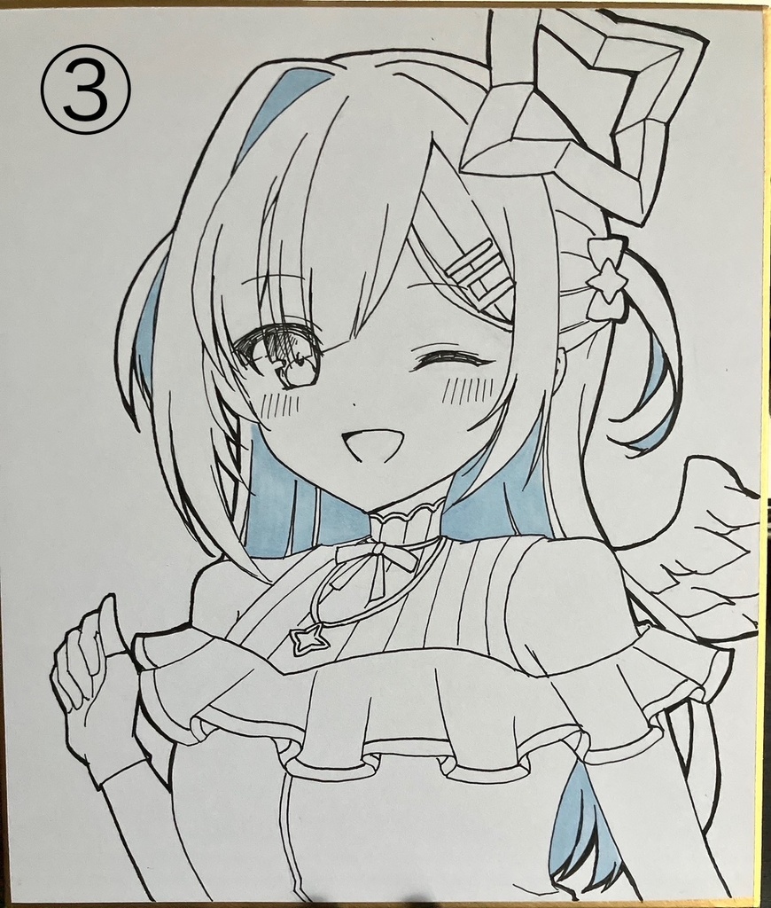 手描き色紙(天音かなた)