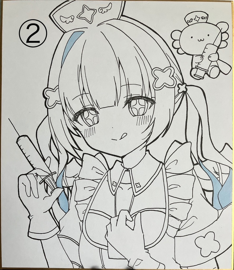 手描き色紙(天音かなた)