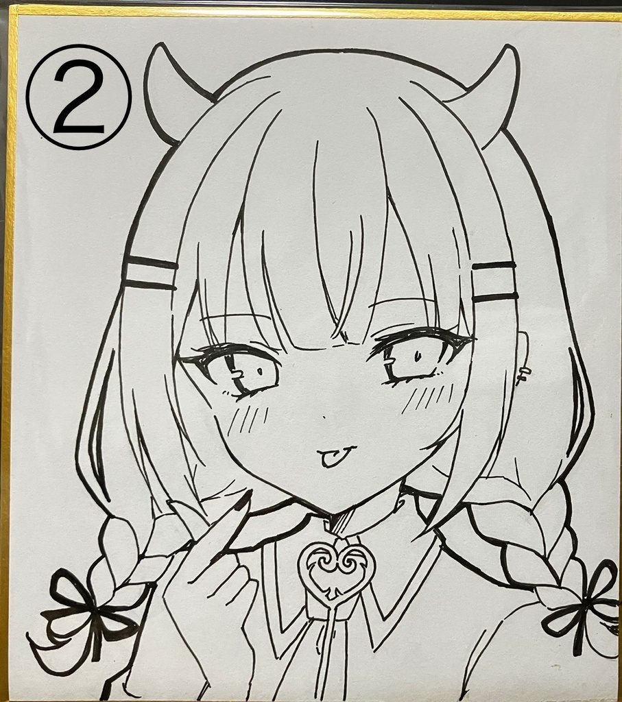 手描き色紙 ホロライブ4期生(角巻わため、常闇トワ)