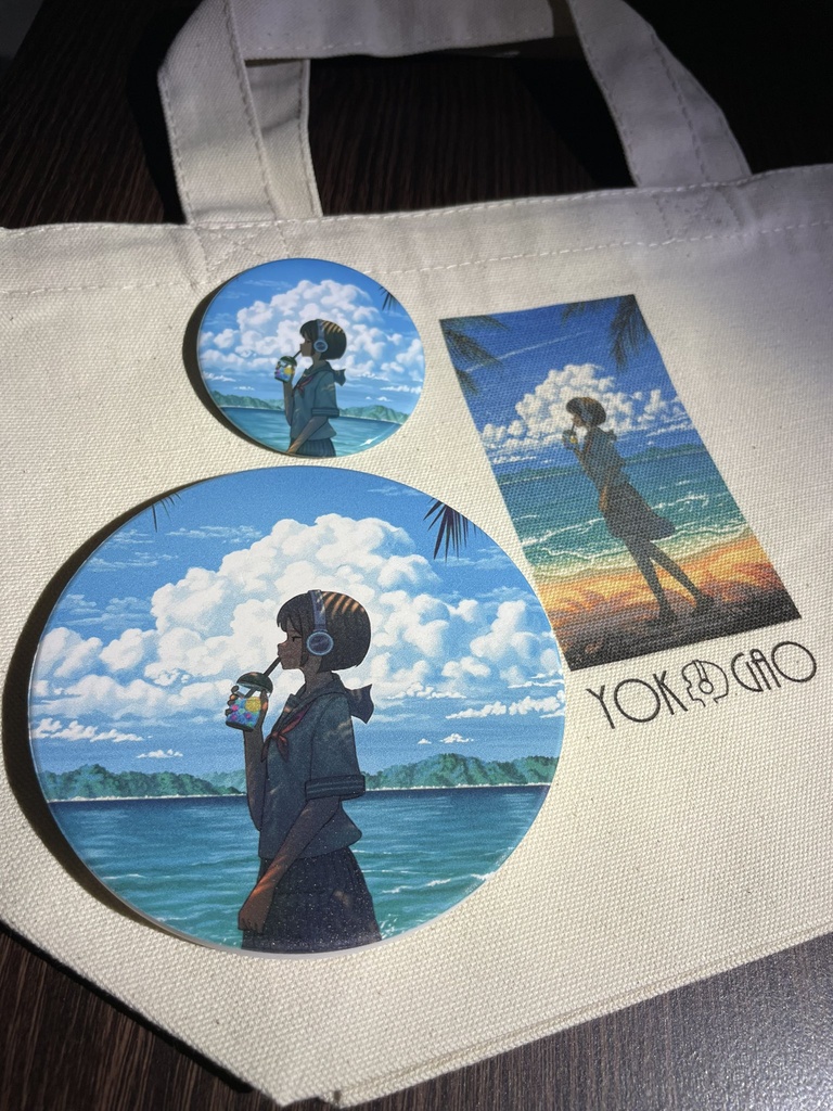 「夏の潮風を浴びていたい」バッジ(青)