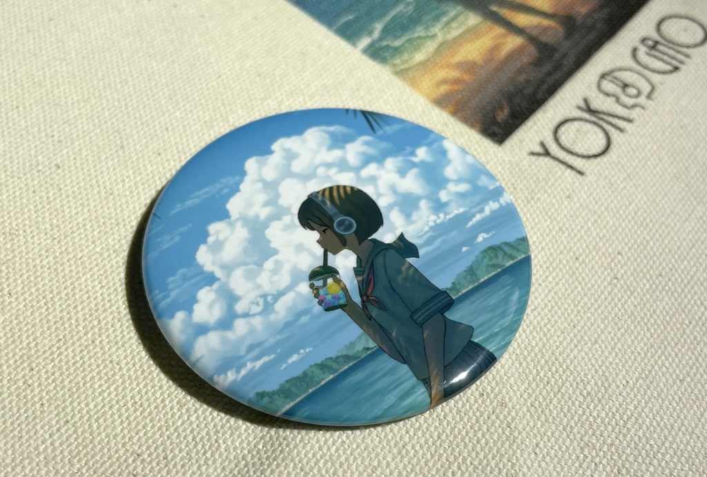 「夏の潮風を浴びていたい」バッジ(青)