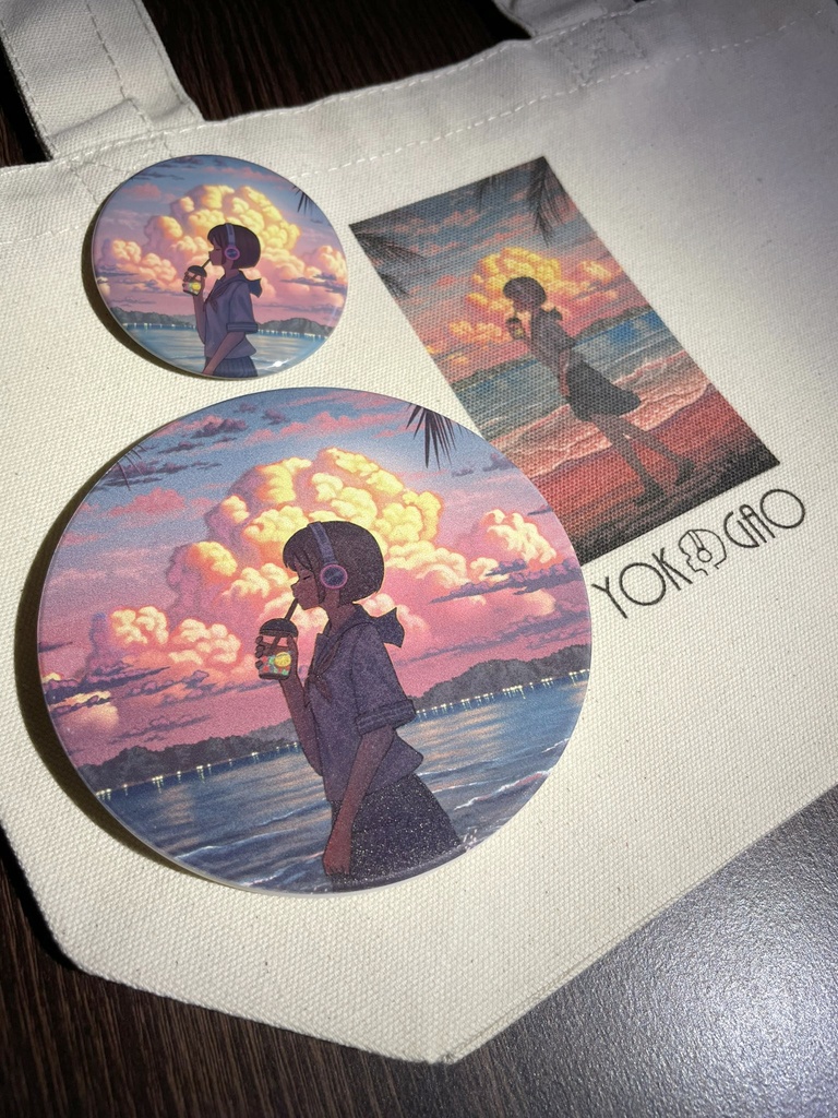 「夏の潮風を浴びていたい」バッジ(赤)