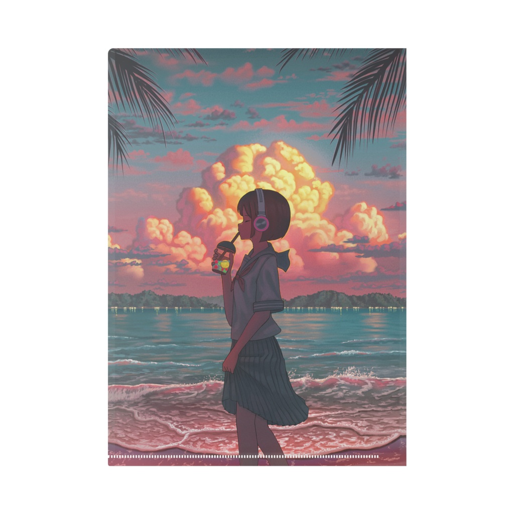 「夏の潮風を浴びていたい」両面印刷クリアファイル