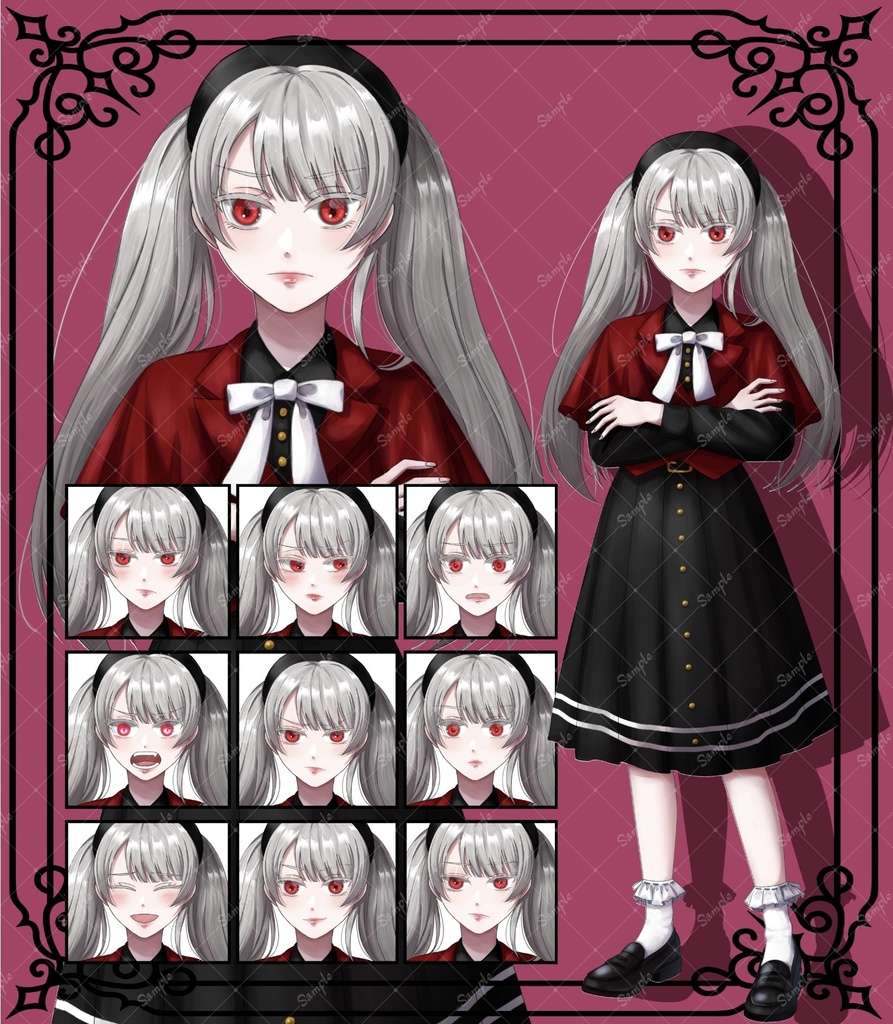 【立ち絵＋表情差分9種】ツンデレ×ゴシックな女の子キャラ