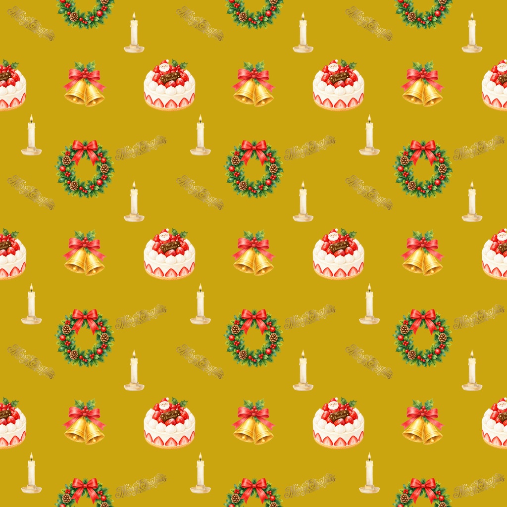 クリスマスデジタルペーパー5枚セット