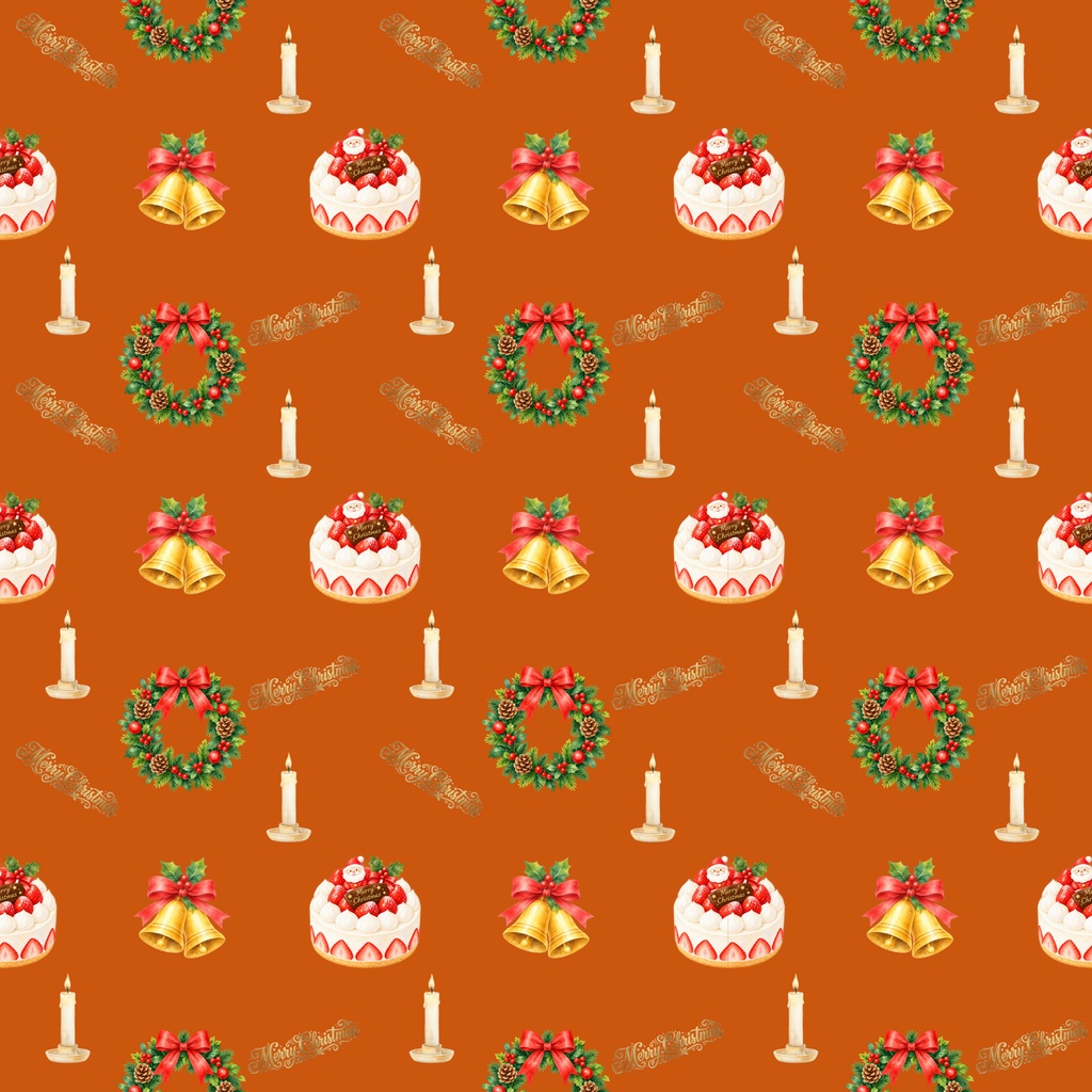 クリスマスデジタルペーパー5枚セット