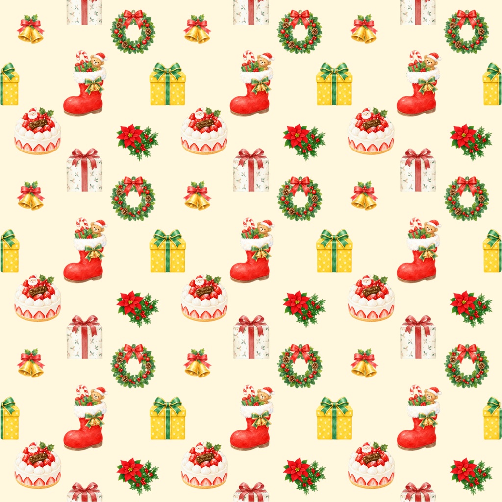 クリスマスデジタルペーパー5枚セット