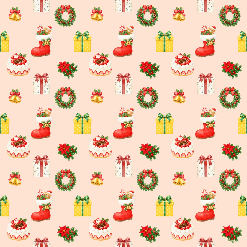 クリスマスデジタルペーパー5枚セット