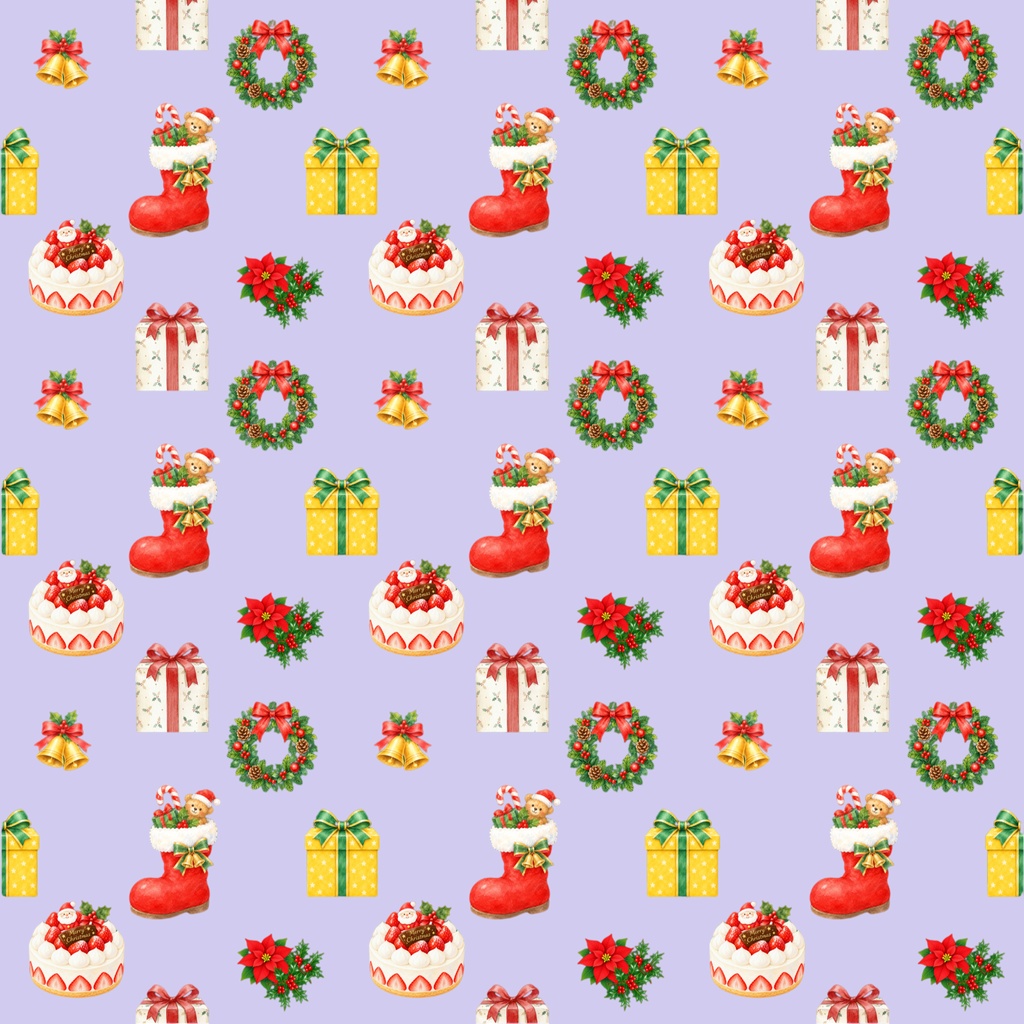 クリスマスデジタルペーパー5枚セット