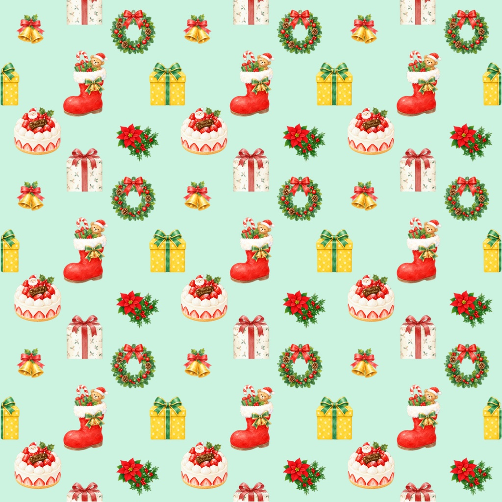 クリスマスデジタルペーパー5枚セット