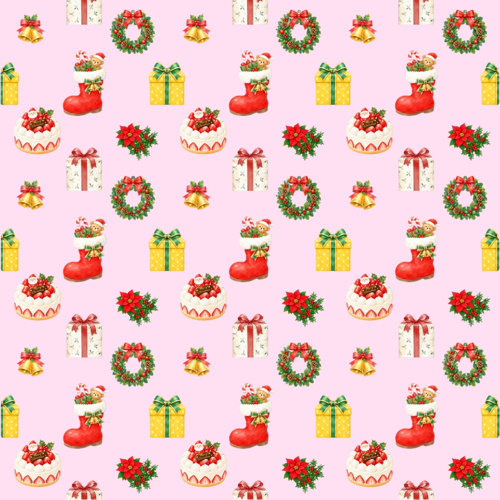 クリスマスデジタルペーパー5枚セット