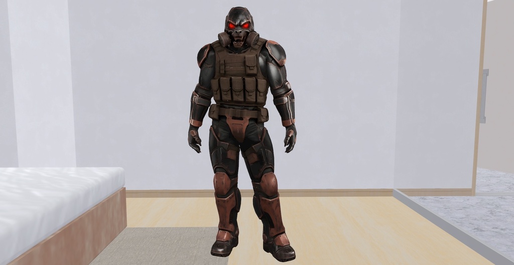 【3D】GABARUガバル ガスマスク装備一体型VRM+FBX同封