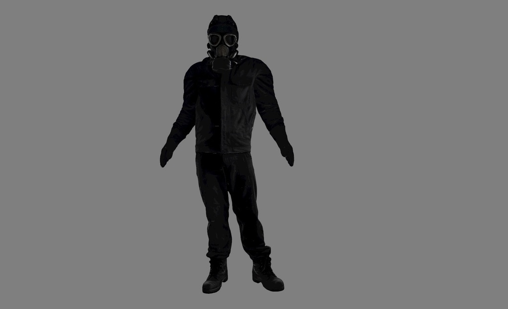 【3D】ガスマスク男1 VRM+FBX同封