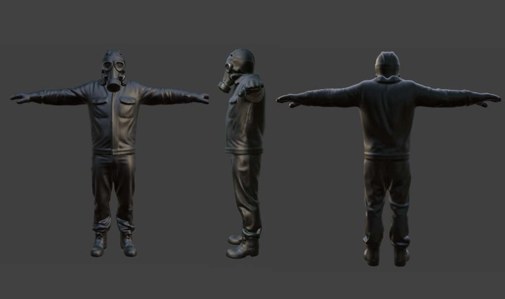 【3D】ガスマスク男1 VRM+FBX同封