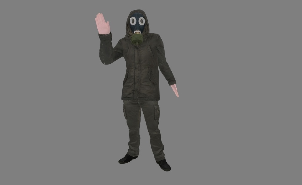 【3D】ガスマスク男2 VRM+FBX同封