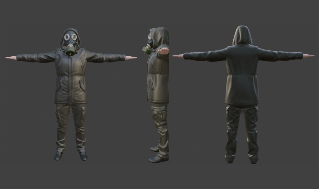 【3D】ガスマスク男2 VRM+FBX同封