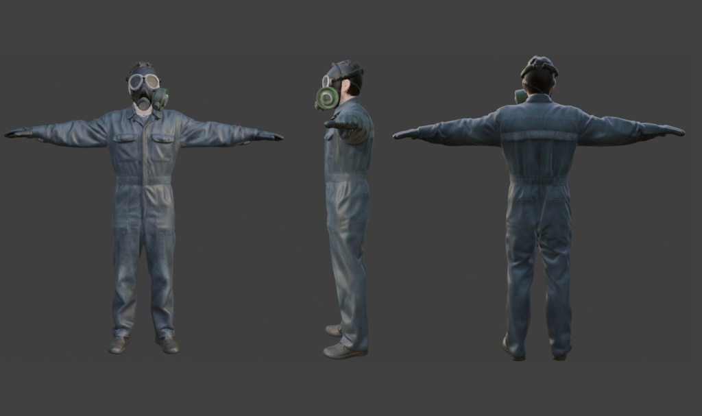 【3D】ガスマスク男3 VRM+FBX同封