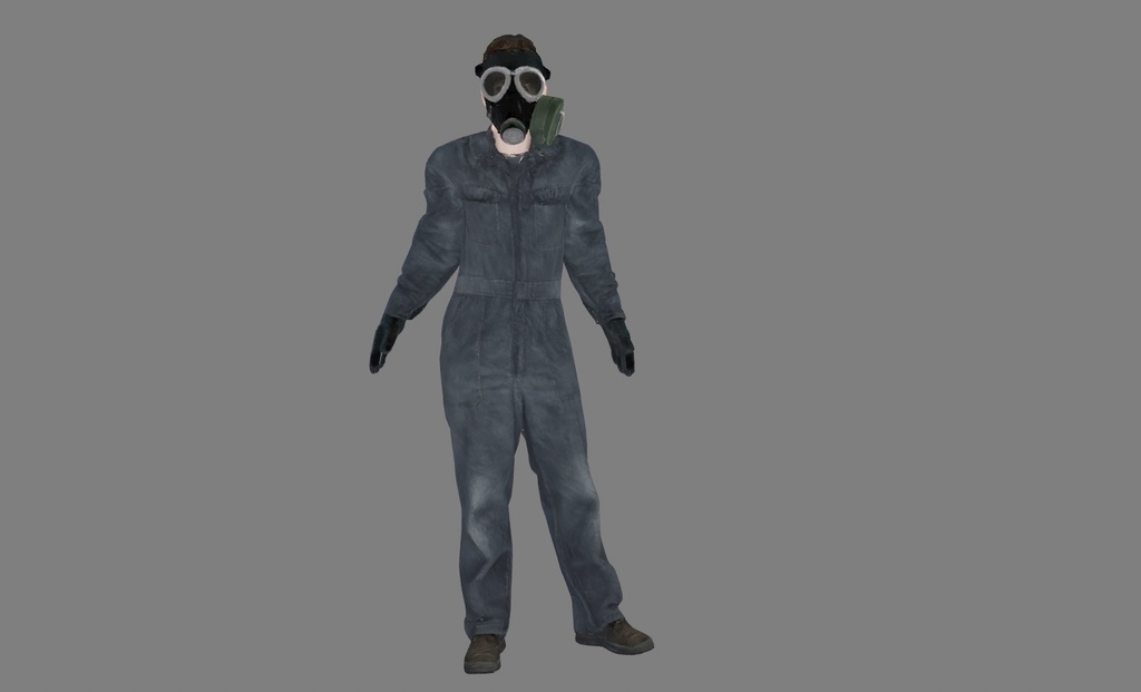 【3D】ガスマスク男3 VRM+FBX同封
