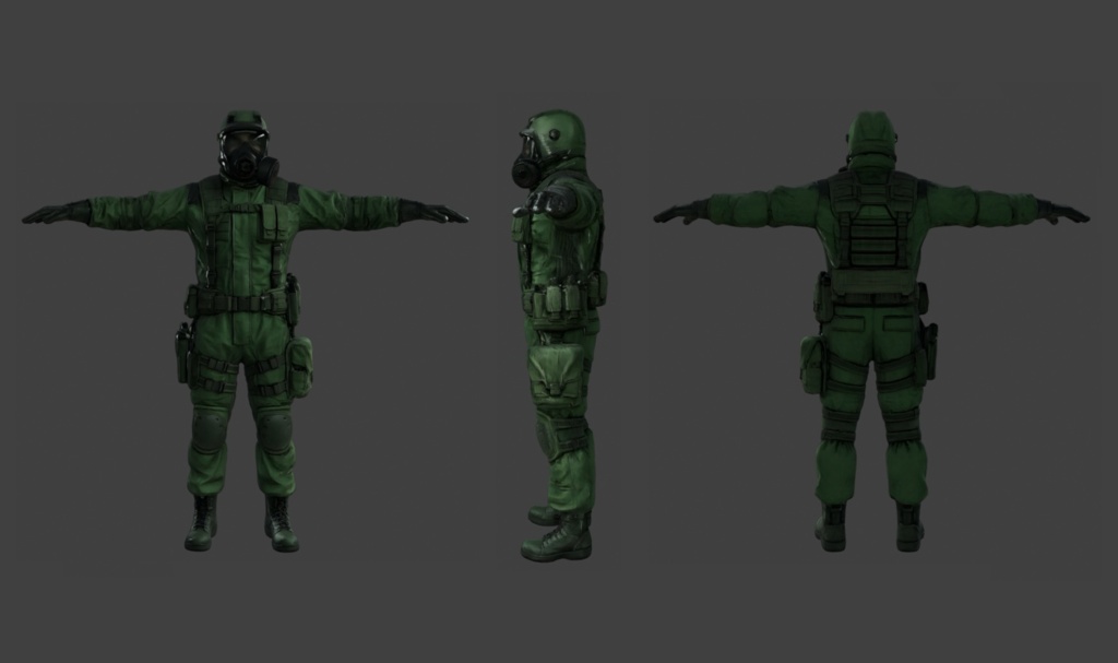 【3D】ガスマスク男5 VRM+FBX同封