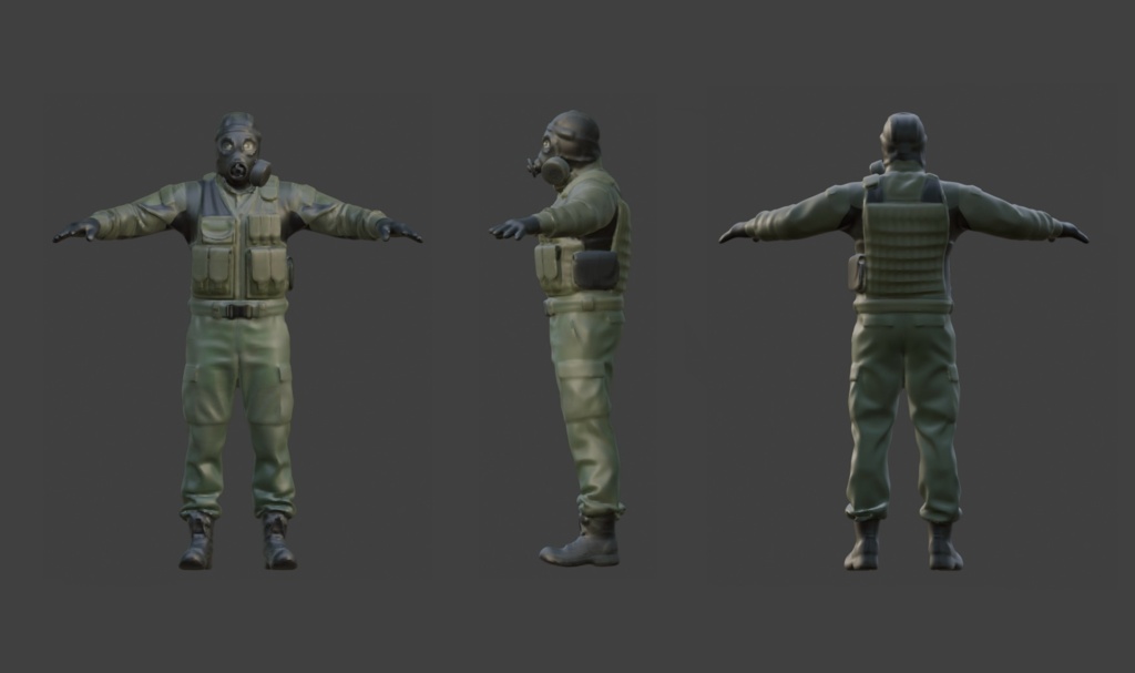 【3D】ガスマスク男6 VRM+FBX同封