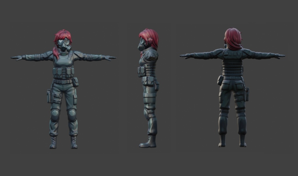 【３D】ガスマスク隊員　アニメ調　VRM＋FBX同封 - ATOR工房 - 2/3