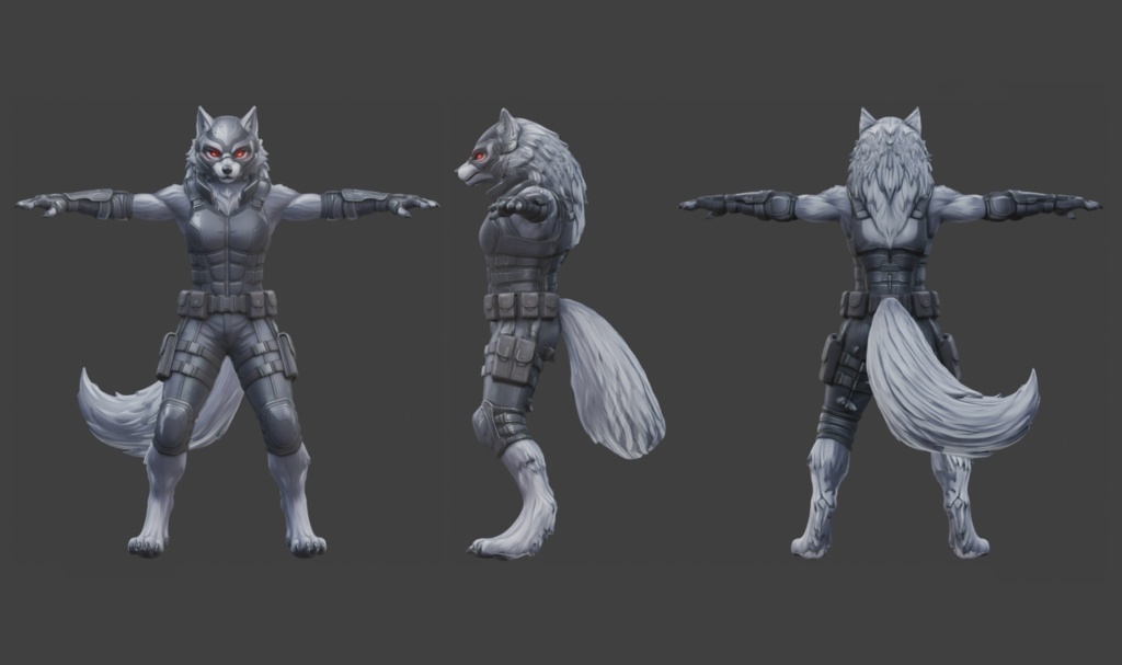 【３D】タクティカル白狼　VRM＋FBX同封 - ATOR工房 - 2/3