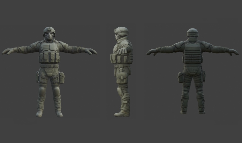 【3D】特殊部隊ゴリラ VRM+FBX同封