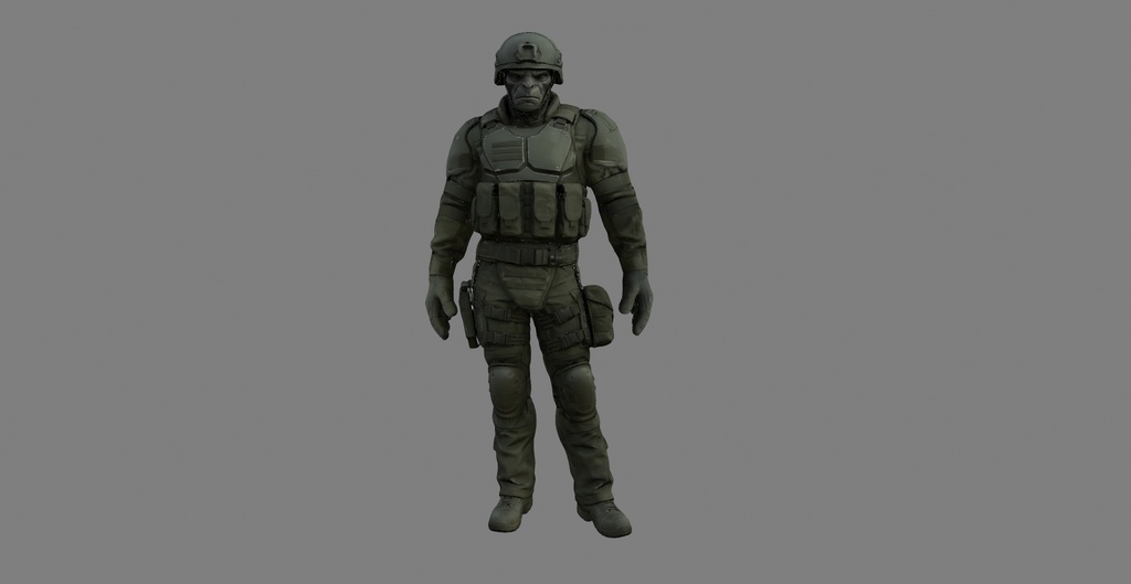 【3D】特殊部隊ゴリラ VRM+FBX同封