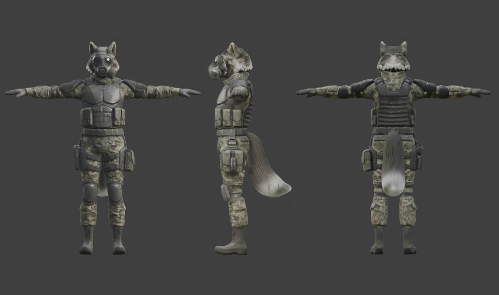 【3D】特殊部隊アライグマ VRM+FBX同封