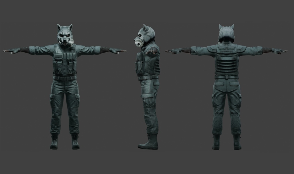 【3D】特殊部隊オオカミ VRM+FBX同封