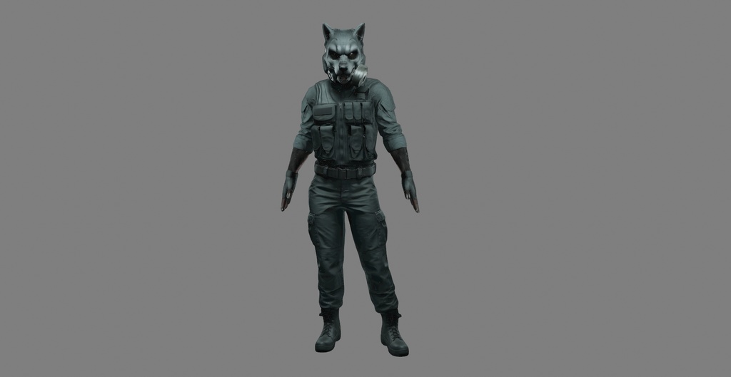 【3D】特殊部隊オオカミ VRM+FBX同封