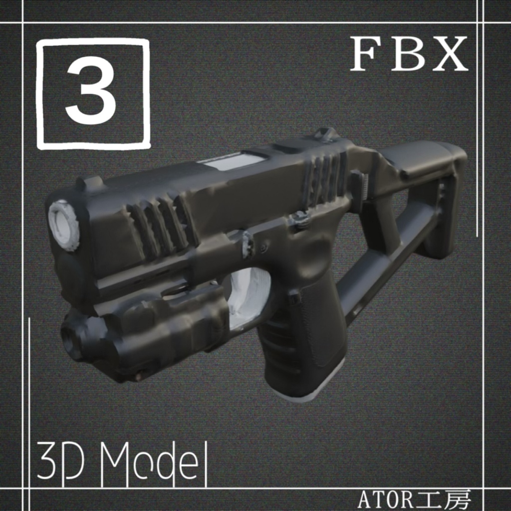 【3D】アレンジ銃セット2 FBXファイル