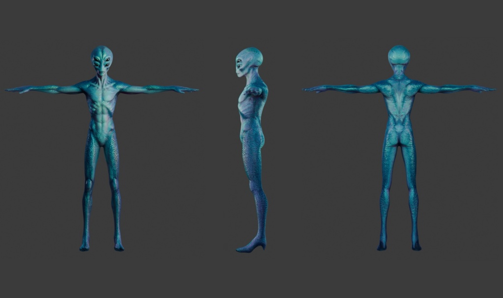 【3Dモデル】四ツ目宇宙人 VRM+FBX同封