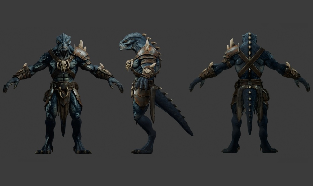 【3Dモデル】リザードマン VRM+FBX同封