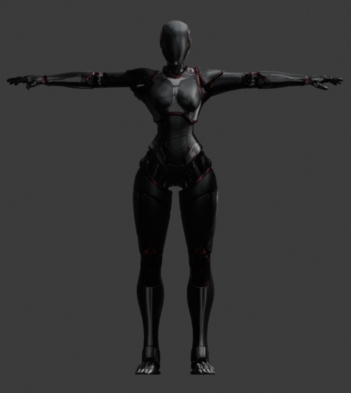 【3Dモデル】メタルレッドレディ VRM+FBX同封