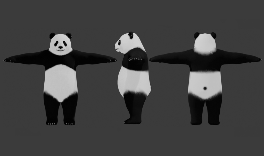 【3Dモデル】パンダ VRM+FBX同封