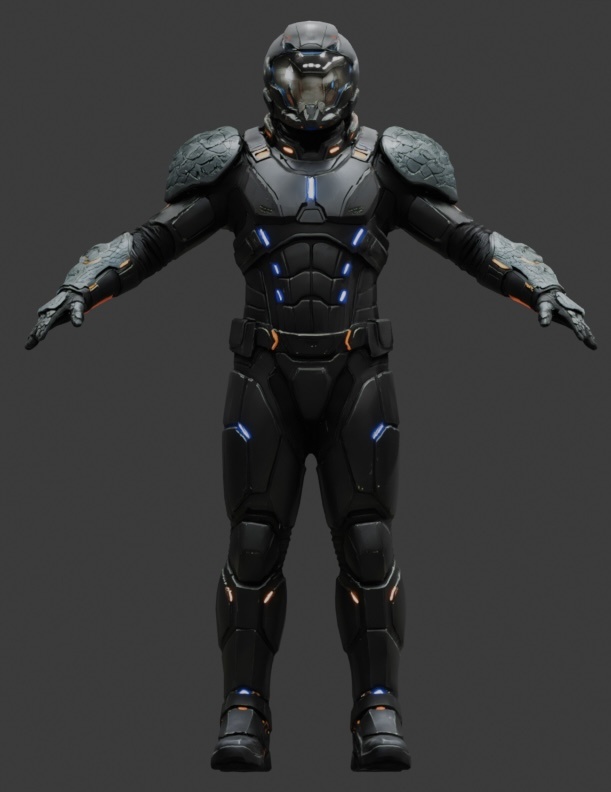 【3Dモデル】未来装備兵 VRM+FBX同封