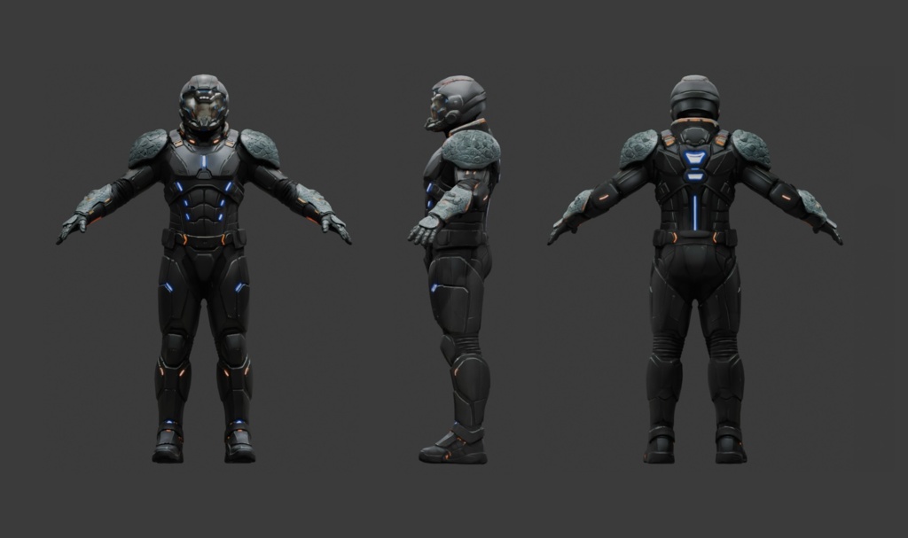 【3Dモデル】未来装備兵 VRM+FBX同封