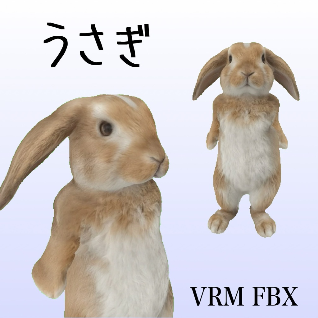 【3Dモデル】うさぎ VRM+FBX同封
